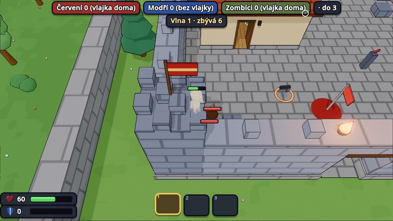 Silueta hráče prosvítá přes hradní věž